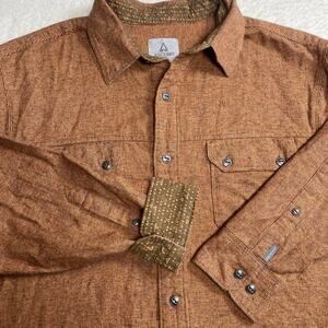 Ascend Orange Men's Shirt Medium  LONG SLEEVE 100%COTTON  OUTDOORS FALL ACTIVE